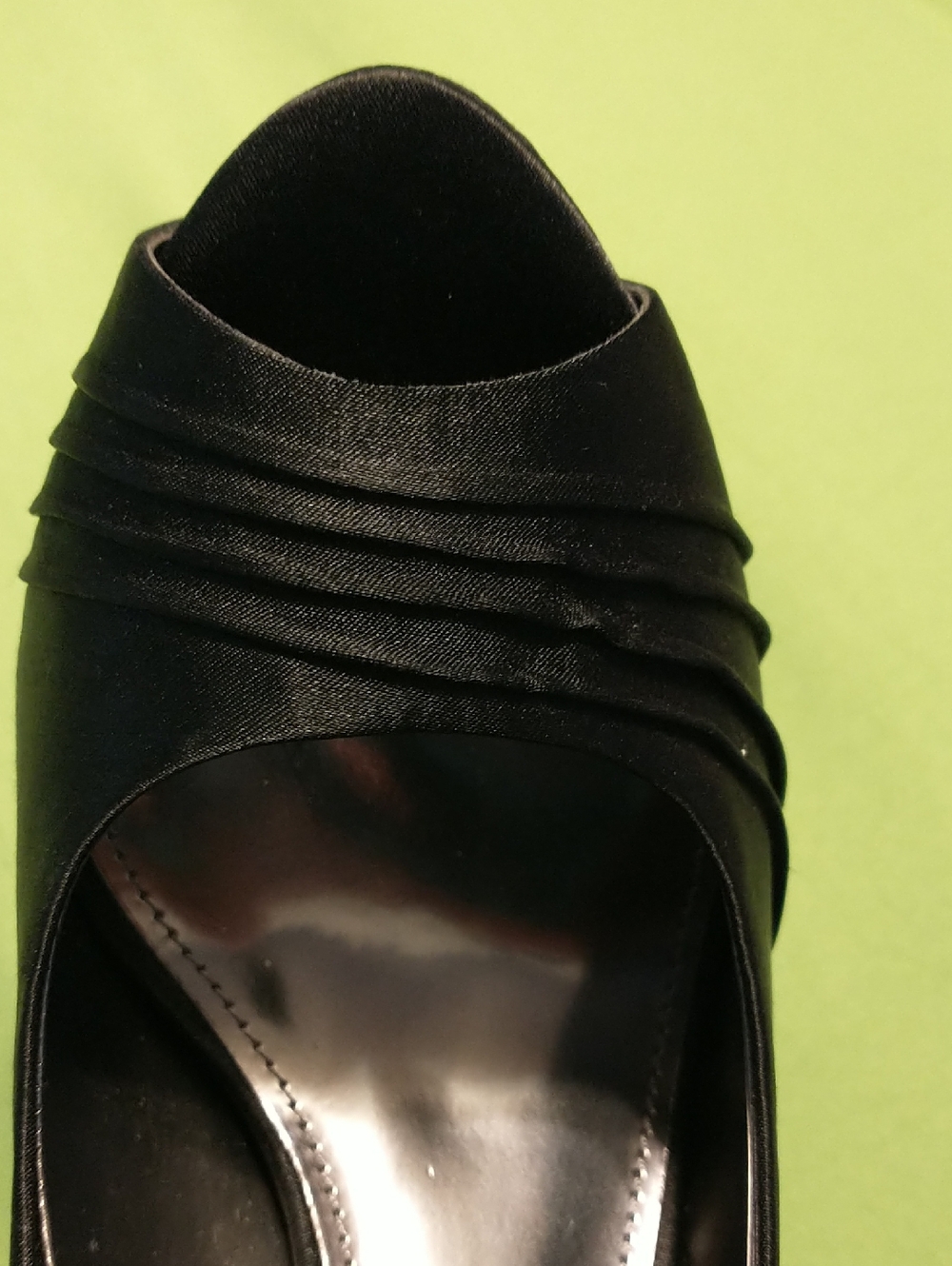Worthington Black Satin Peep-Toe Evening Shoes - Picture 10 of 10